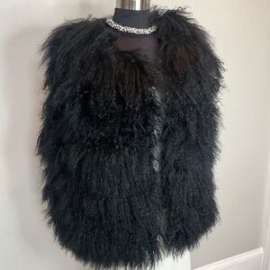 ** Genuine Mongolian Lamb Fur Vest **